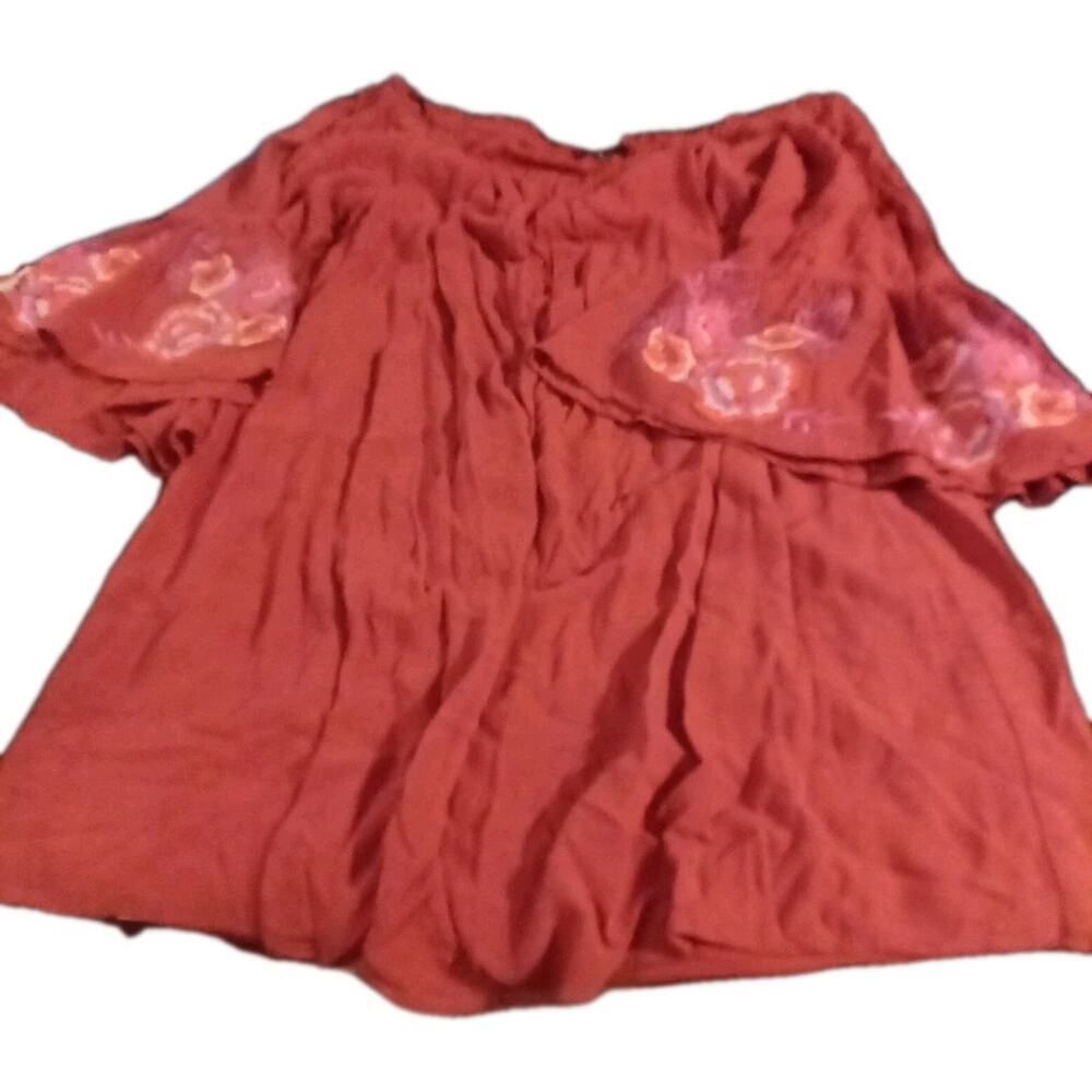LUX II Women's Size 8 Embroidered Tunic Top Dress Bell Sleeve Coquette Boho